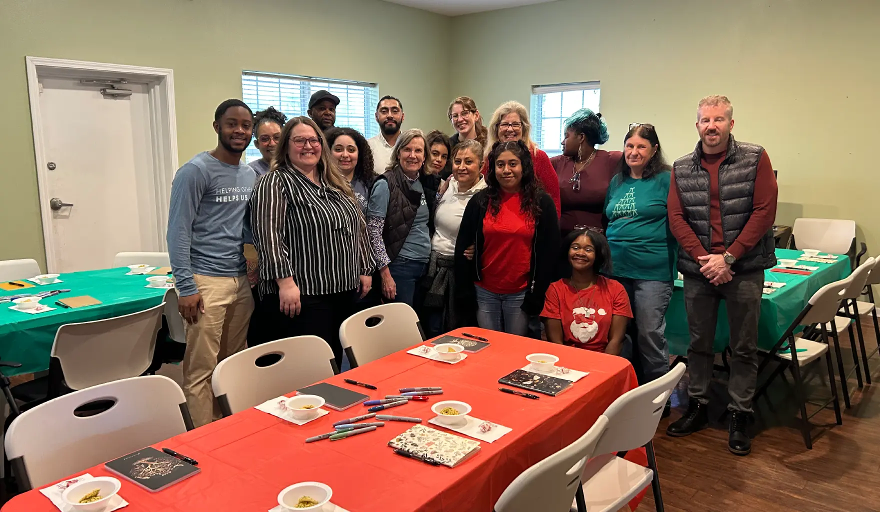 Large group of volunteers